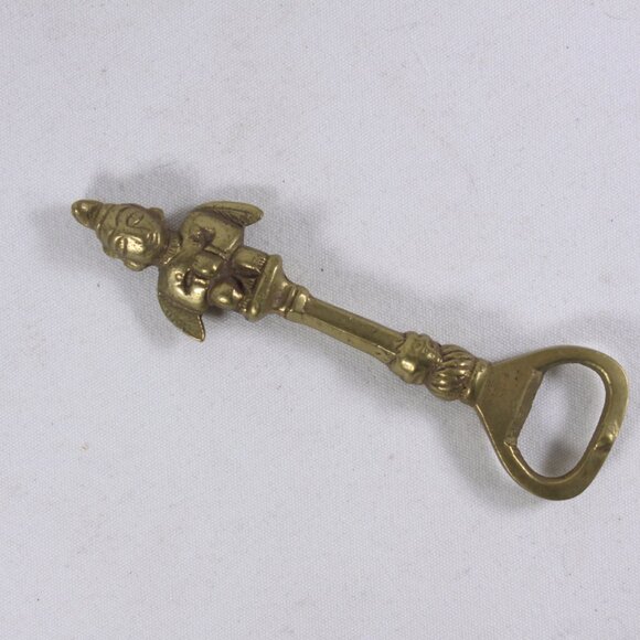 Solid brass Inca angel soda bottle opener - Picture 9 of 10
